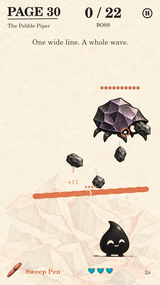 The Pebble Piper — actual testing-build screenshot