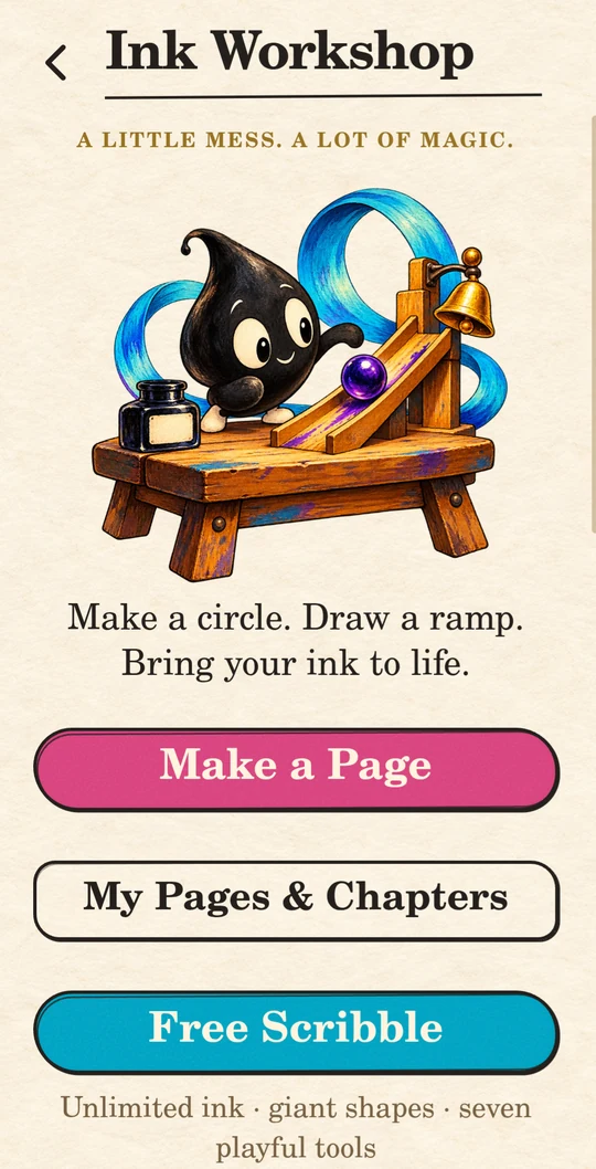 Ink Workshop — actual testing-build screenshot