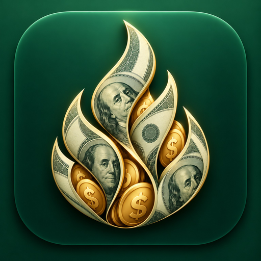 FIRE money-flame emblem