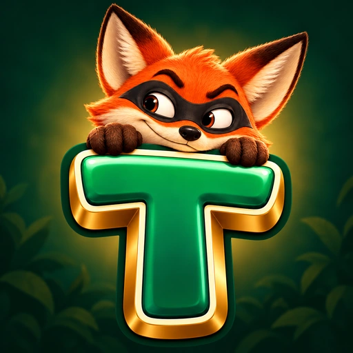 The TRAITOR fox peeking over a green T